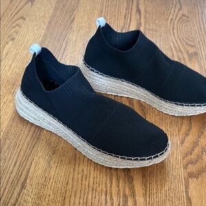 Marc Fisher Black Knit Espadrilles